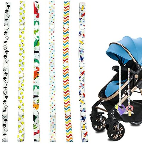Spielzeug Gurt Halter, 6 Stück Haltegurte Spielzeugkette Verstellbar Schnullerkette Stoff Anti Drop Strap Baby Sspielzeug Gurthalter für Kinderwagen, Hochstühle, Babyflaschen