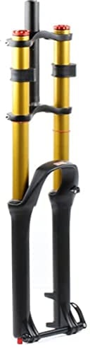 HSQMA Mountain Bike Suspension Fork Downhill 26 27.5 29'' DH XC MTB Air Fork Travel 140mm Adjust Rebound Double Shoulder Front Fork Thru Axle 1-1/8 (Color : Gold A, Size : 27.5 inch)