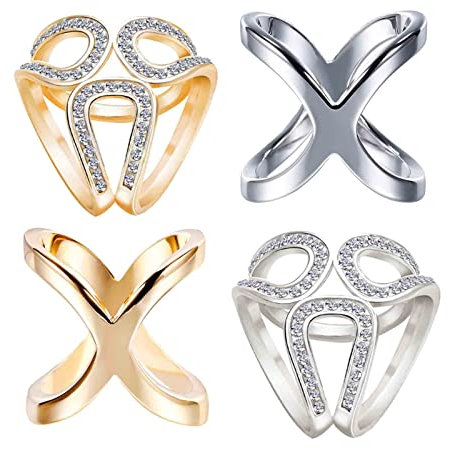 CCAIPU Schal Ringe, Halstuch Clips Metall Schal Clip Damen Schal Ringe Mode Seidenschalhalter Halter für Kleider Schals und Tücher