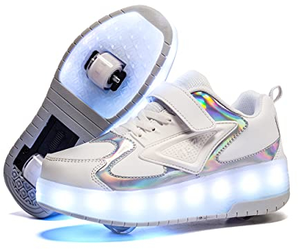 Junge Mädchen Schuhe Kinderschuhe mit Rollen LED Leuchtend Schuhe Outdoor Sportschuhe Blinkschuhe Skateboardschuhe Sneaker Geburtstage, Feiertage