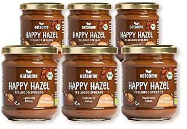 OATSOME® 6er Set Happy Hazel | Feelgood Spread | Sparset | Cremiges Nussmus | Vegan | Ohne Raffinierten Zucker & Ohne Palmöl | Bio & 100% Natürlich | 6x200g