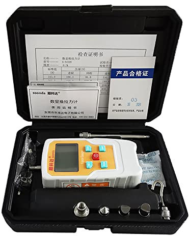 Toplionace 2-500N Digitaler Kraftmesser, Druckmesser Federspannung Prüfgerät Druck Zugmaschine Prüfgerät (100N)