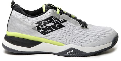 Lotto Herren Raptor Hyperpulse 100 Clay Tennisschuhe Sandplatzschuh Hellgrau - Schwarz 43,5
