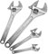 WAIZHIUA 4Pcs Adjustable Spanner Set, 4 Sizes Adjustable Wrench Set Multifunctional Carbon Steel Shifter Spanners for Home Bathroom Garage Maintenance Repair(6in/8in/10in/12in)