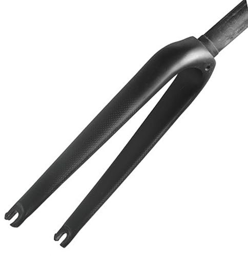LHHL Fibre De Carbone BMX Fourche Avant Vélo Pliant 14/16/18/20 Fourche Rigide C Frein 1-1/8 sans Filetage Tube Droit 9X100mm QR Ultra-léger (Color : Black-Matte, Size : 18)