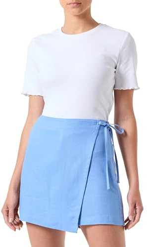 Jack & Jones Jxmary Linen HW Skort Pnt, Blu, XS