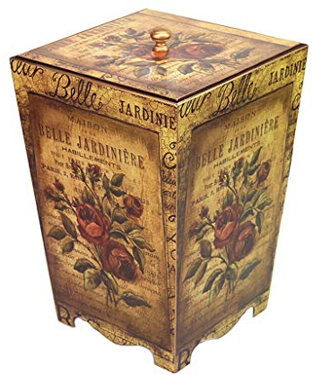 HASMI Abfalleimer Amerikanischer Landhausstil, Holz-Mülleimer, Wohnzimmer, Schlafzimmer, kreativer Retro-Luxus-Mülleimer mit Deckel, Büro-Aufbewahrungseimer Mülleimer (Color : D)
