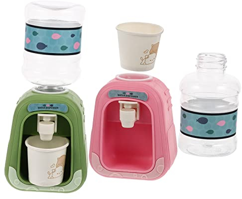 MAGICLULU 2 Piezas Juguete Dispensador De Agua Dispensador De Agua Kawaii Mini Decoración Mini Enfriador De Agua Miniaturas De Mesa Rompecabezas El Plastico Máquina De Bebidas Niño Pequeño