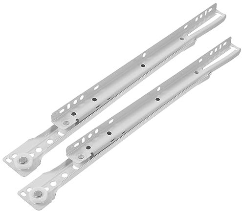 2 Sets Drawer Slides Drawer Roller Slider Drawer Sliding Rail Desk Rails Rack Computer Keyboards Bearing Keyboard Slider Desk Tray Closet Bearing Rails Mute Iron White Wardrobe