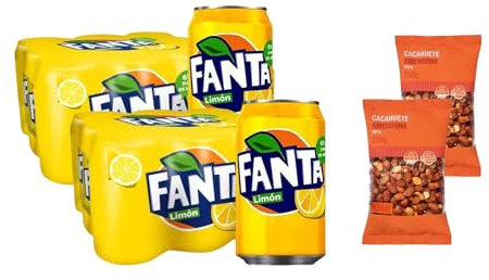 UBOON - Limón - Refresco con 6% de zumo de limón, bajo en calorías - Pack de 24 latas, 330 ml + ¡Incluye Dos Cacahuete frito mezcla Mercadona de Regalo