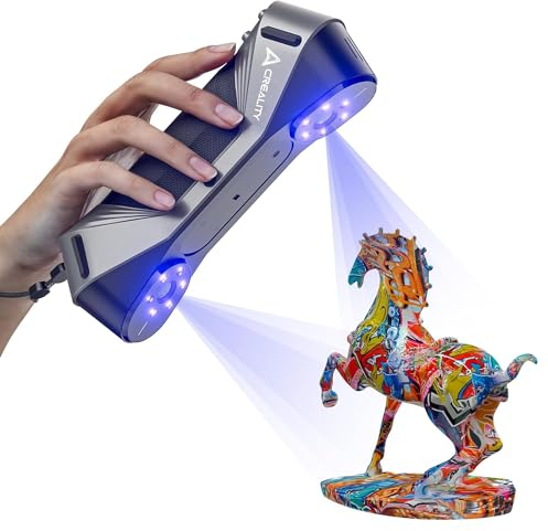 Creality CR-Scan Raptor Scanner 3D, 60 PFS, Portable, Prend en Charge le Mode Double Lumière Bleue/Proche Infrarouge, Précision 0,02 mm, 5mm-2000mm Numérisation/Rétro-Ingénierie de Pièces Automobiles
