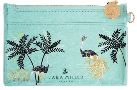 Sara Miller Savannah - Porte-Monnaie en Cuir synthétique Bleu avec Fermeture éclair en métal doré, Aigue-Marine, Porte-Monnaie en Cuir synthétique et Porte-Cartes, Bleu Aqua, Porte-Monnaie en Cuir