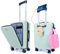 M4268782 CAMIR-Valise de Voyage Cabine avec USB-Bagage Intelligente-Chariot de Cabine avec Poche Avant Portable 4 Roues Serrure TSA, 55x35x23,5 ABS+PC (Bleu)