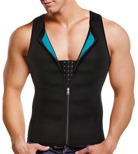 DownLTL Herren Sauna Weste Effekt Anzug Thermo Schweiß Tank Top Muskel Korsett Bauchweg Kompression Shirt Saunaanzüge Schwitzanzug Body Shaper