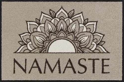 Salonloewe Fußmatte Namaste Ornament - Waschbare Wohnmatte & Eingangsmatte in 50 x 75 cm - Sauberlauf & Schmutzabtreter mit orientalischem Design