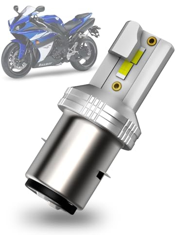 SUPAREE Ampoule de Phare BA20D 12V, Ampoule BA20D S2 8000LM 6500K 400% | Ampoule LED S2 Moto 8000LM 6500K 400% Hi/Lo Beam 1:1 Remplacement pour Halogène Plug n Play 1PC
