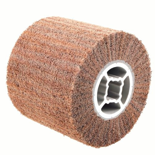 TIOMIOSEA Nylonbürste Satinierwalzen 240 Körnung | Schleifbürste 100 mm - Ø 120 mm | Schleifbreite für Satiniermaschine, Holz, Stein und Metall | zum Metallbearbeitung, Polieren & Entrosten | M19