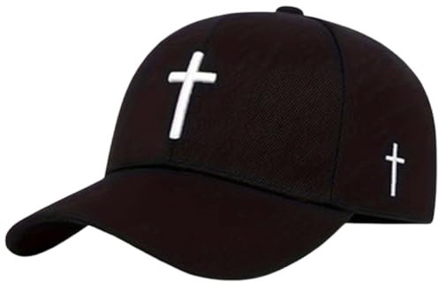 Baseball Cap Unisex mit Kreuz-Stickerei, Basecap für Herren und Damen Verstellbar Casual Kappe Atmungsaktiv Sonnenschutz Mode Baseballmütze Luftiges Baseballkappe Schildmütze