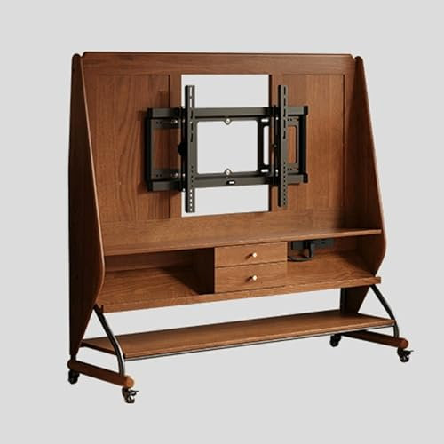 JIAOCKJIAO JKGHK Mobile TV Stand, Rolling TV Cart with 2 Storage Drawers, Height Adjustable Portable Mobile TV Cart, Floor TV Stand with Universal Wheels, TV Stand Mount for 26-50