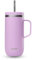 QWETCH - Cold Cup 600ml avec Poignée et Paille - 24h Glacé & 12h Froid - Lavande - Gourde Isotherme en Inox, Tasse Thermo Café