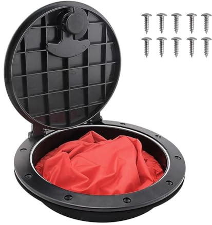 Bortivier 6Inch Deck Plate Kit Kayak Deck Hatch with Storage Bag for Kayak Boat Fishing Rigging Black