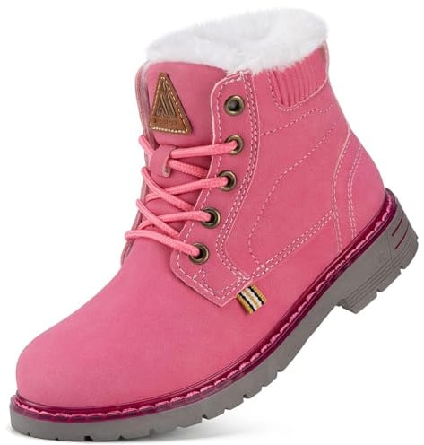 Mishansha Enfant Bottes de Neige Garçon Fille Antidérapantes Chaudes Chaussures Hiver Rose GR.24