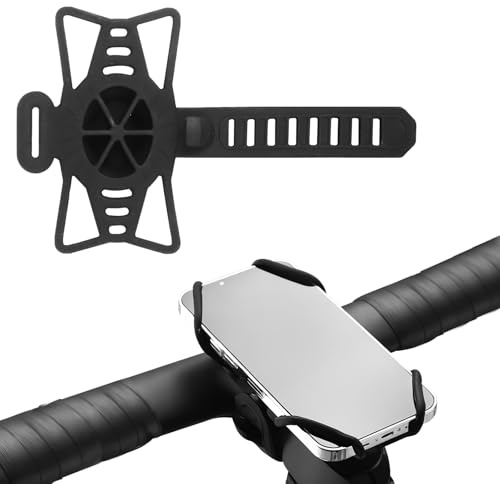 Yooyan Supporto per cellulare da bicicletta in silicone, per smartphone da 4,7 – 7,2 pollici, girevole a 360°, resistente agli urti, per bici da corsa, montaggio rapido per bicicletta e mountain bike
