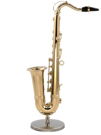 Sax-Modell Messing Saxophon Sammlerfigur Mit Ständer Und Etui