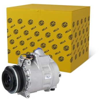 HELLA 8FK 366 201-631 Compresor, aire acondicionado - CSE717C - 12V - R 134 a - PAG 46-150ml - con acoplamiento magnético/con junta tórica/con aceite de compresor PAG