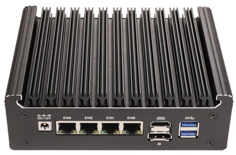 HSIPC Alder Lake-N Series Firewall Micro Appliance, Mini PC, Nano Computer, Router Compatible with Pfsense OPNsense 32G RAM 512G SSD, 4*i226-V RJ45 Console AES-NI