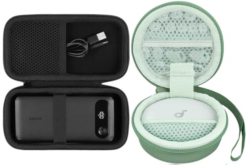 Khanka Hard Case for Anker Power Bank 20,000mAh + Anker soundcore Sleep A20 A30 Earbuds，Case Only