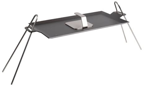 Gastrotools Induktionsgrillplatte, Zerkleinerer & Ständer – Professionelle Teppanyaki-/Plancha-Grillplatte aus Kohlenstoffstahl – Für Induktions-, Gas- und Elektroherde, robust & vielseitig