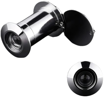 FUGYTVEN Door Viewer Peephole, 200° Wide Angle Front Door Peephole with HD Glass Lens, Chrome Spy Hole Multi Style Door Spy Hole, Universal Door Eye Hole for 24-28mm Door Hole & 45-75mm Door Thickness