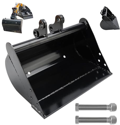 Accessoire plat pour mini-pelle, Godet lisse sans dents de 500 mm, idéal ; conçu pour les petites pelles de 0,8 à 1,5 tonne. Entraxe : 90 mm (3,54 po) ; Diamètre des axes : 25 mm.