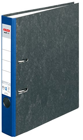 Herlitz Ordner maX.file nature, Pappe, Wolkenmarmorbezug, Kantenschutz, standfest, A4 5 cm, blau