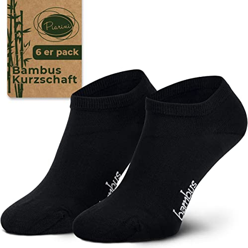 6 paires de chaussettes Piarini - En bambou - Chaussettes de sport - Pour homme et femme - Noir/anthracite - Marine/beige - Respirantes - Pointures disponibles en39-42, 43-46, 47-50. - Noir - 39/42