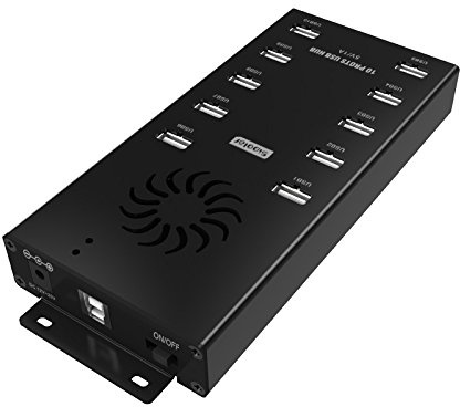 Sipolar A-400 Aluminium Portable USB 2.0 HUB mit 10 Ladegerät und Refresh-Anschlüsse für Computer, PC, Tablet, iPhone