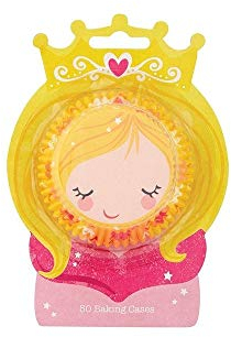 Baked with Love Princess Baking Cupcake Cases, Greaseproof Paper Baking Cups - Pack of 50, Yellow, Pink