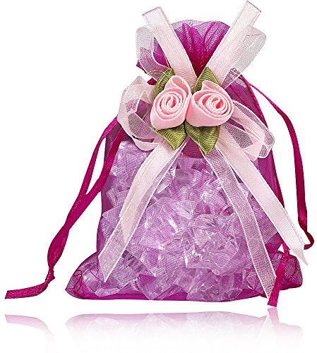 PLECUPE 20 Stück Organzasäckchen Organza Beutel Tunnelzug Hochzeit Säckchen Fest Party Beutel, 13 x 18cm Mehrfarbig Schmuckbeutel Säckchen Beutel für Geschenke Schmuckaufbewahrung, Rose Rot