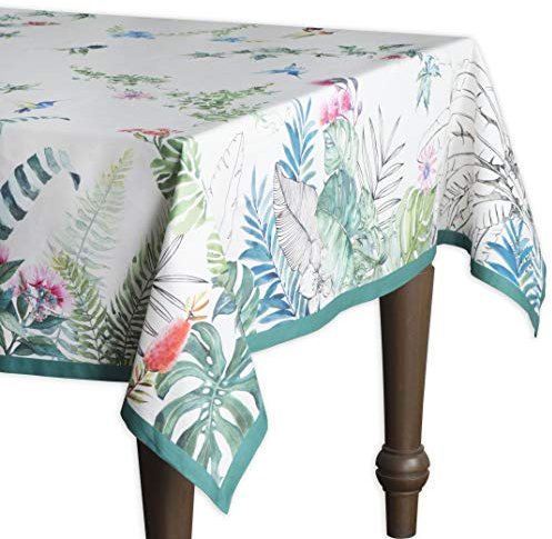 Maison d' Hermine Tropiques 100% Baumwolle Tischdecke für Küche | Abendessen | Tischplatte | Dekoration Parteien | Hochzeiten | Frühling/Sommer (Rechteck, 140cm x 180cm)