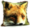 heimtexland ® Kissenhülle Fuchs 40x40 cm mit Fell - hochauflösender Digital-Fotodruck samtig weicher Velour Kissen Hüttenstil Waldtiere Dekokissen Typ587