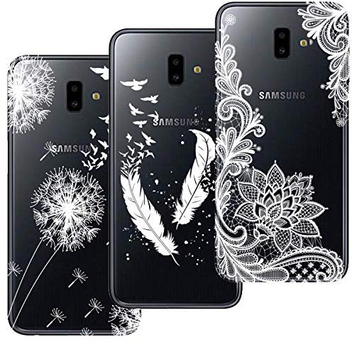 HopMore 3X Coques Coque pour Samsung Galaxy J6 Plus 2018 Transparente Motif Swag Silicone Souple Etui Coques Antichoc Ultra Mince Fine Gel Case Étui Housse Transparent Design pour Fille Femme - B