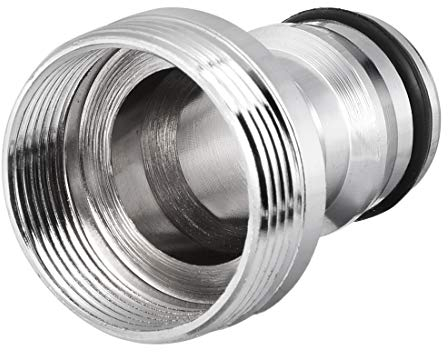 sourcing map Raccord rapide pour tuyau d'arrosage nickelé M22 x 1 femelle et adaptateur fileté mâle M24 x 1