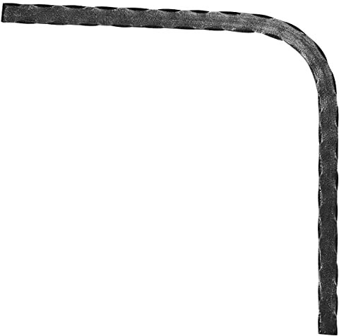 Fenau | curva de cuerda inferior 90° | M: 20x8 mm | martillado | acero, bruto | pasamanos de hierro forjado para barandillas de escalera de balcón