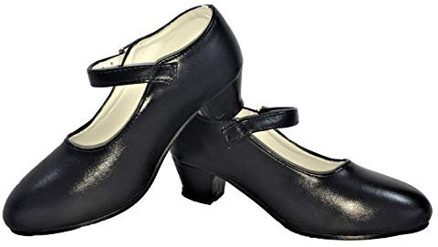 Zapatos de Flamenco, Sevillanas, Danza, Baile, para niña o Mujer. Color Negro. (26 EU, Negro)