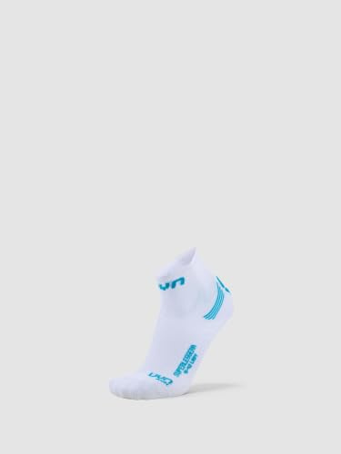 UYN Damen Run Superleggera Socke, White/Turquoise, 36 EU