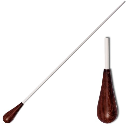 Montford Conductor's Baton – 16 with Pau Rosewood Pear-Shaped Handle | Secure Grip - Elegant White Lacquered Stick - Precision & Balance for Orchestra/B & Conductors
