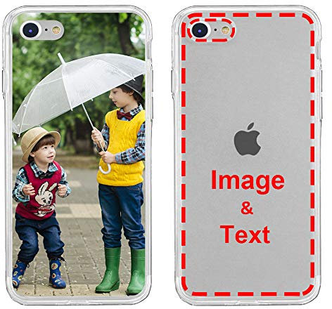 MXCUSTOM Personalised Phone Case for Apple iPhone SE 2022/2020 iPhone 7/8, Customised with Photo Image Text Picture Design Make Your Own Phone Cover [Clear Soft TPU Slim Shockproof] (FXT-CR-P1)