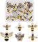 Craftdady 24 Stück Emaille Biene gemischte baumelnde Charms 6 Stile Honigbiene Fliegen Insekten schwebende Anhänger für Schmuck Basteln, Loch: 1,2–2 mm
