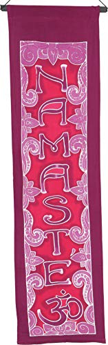 Boho Wandbehang, Batik Wandschmuck - Namaste pink / Wandtaschen & Wandbehänge